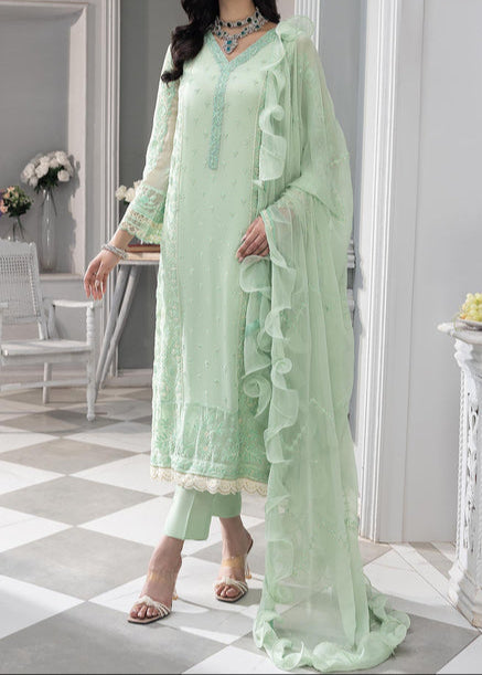 Grace Z-(Mint Green) -Stitched Embroidered chiffon 3Pc Suit