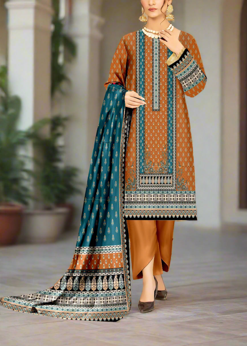 Grace S1040-Digital Printed 3pc Lawn Dress with Digital Printed Lawn Dupatta.