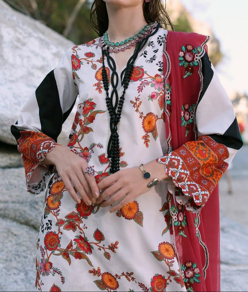 Grace S918-Digital Printed 3pc Lawn Dress with Digital Printed Lawn Dupatta.