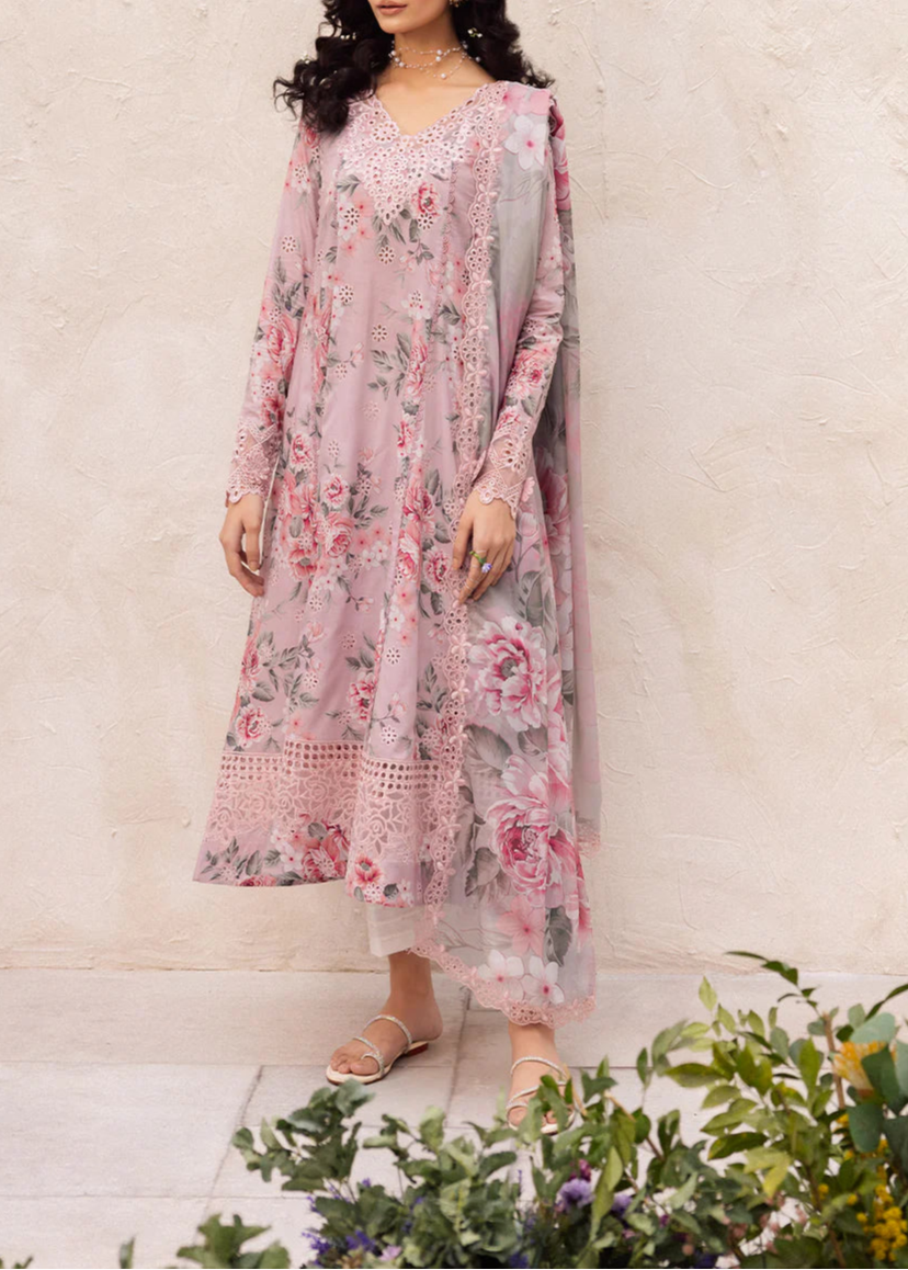 Grace S1032-Printed Chikankari 3pc Lawn Dress with Embroidered Chiffon Dupatta.