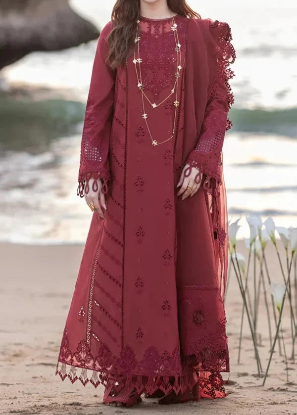 Grace S808- Heavy Shifli Embroidered 3pc lawn dress with Shifli Embroidered Organza Dupatta.