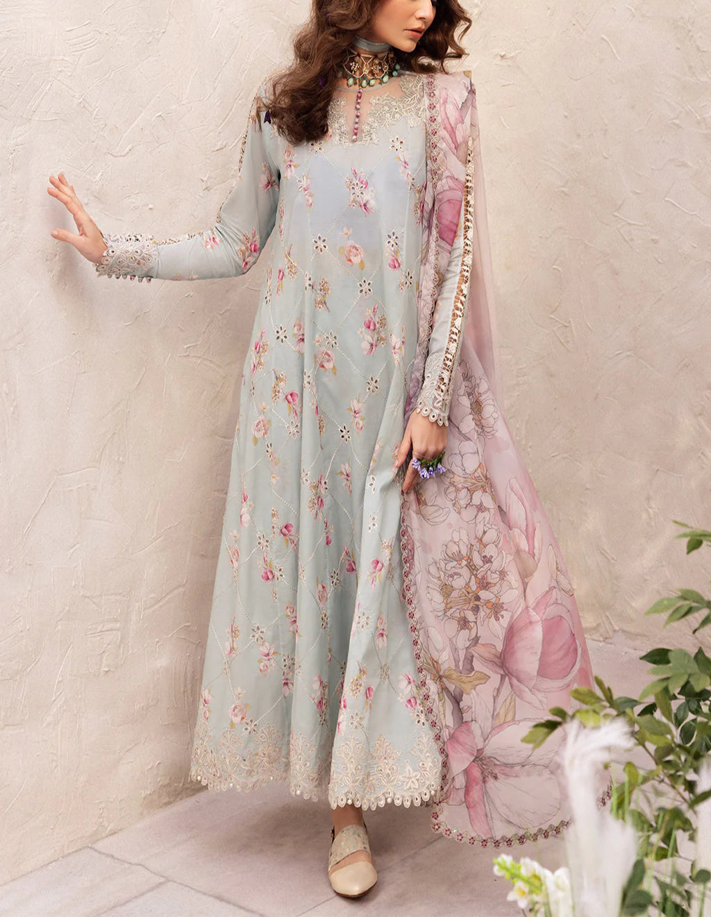 Grace S983-Digital Printed 3pc Lawn Dress with Digital Printed Lawn Dupatta.