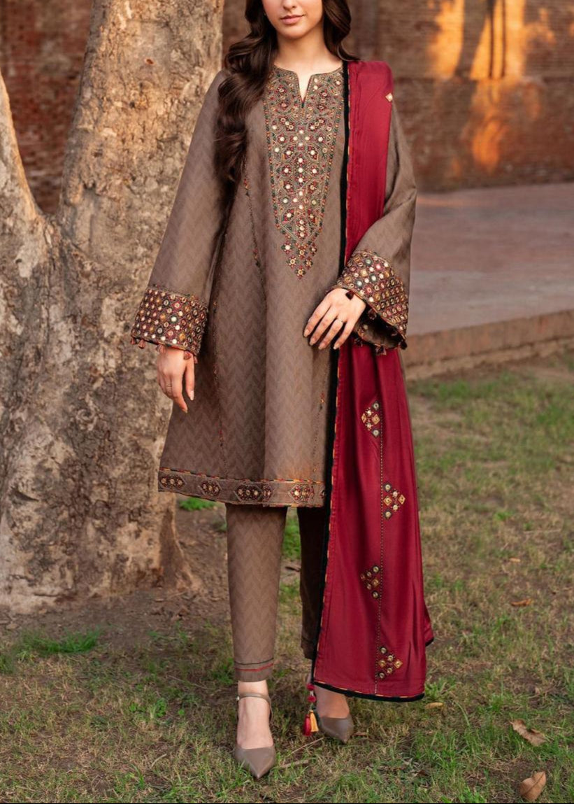 Grace S956-Embroidered Sequence 3PC Lawn Dress With Embroidered Chiffon Dupatta.