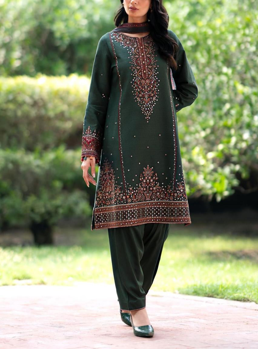 Grace S957-Embroidered Sequence 3PC Lawn Dress With Printed Munar Dupatta.