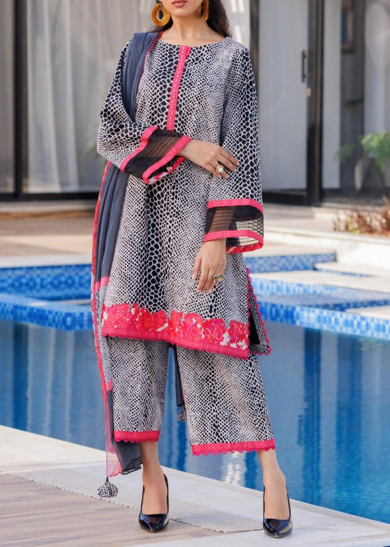 Grace S921-Digital Printed 3pc Lawn Dress with Digital Printed Lawn Dupatta.