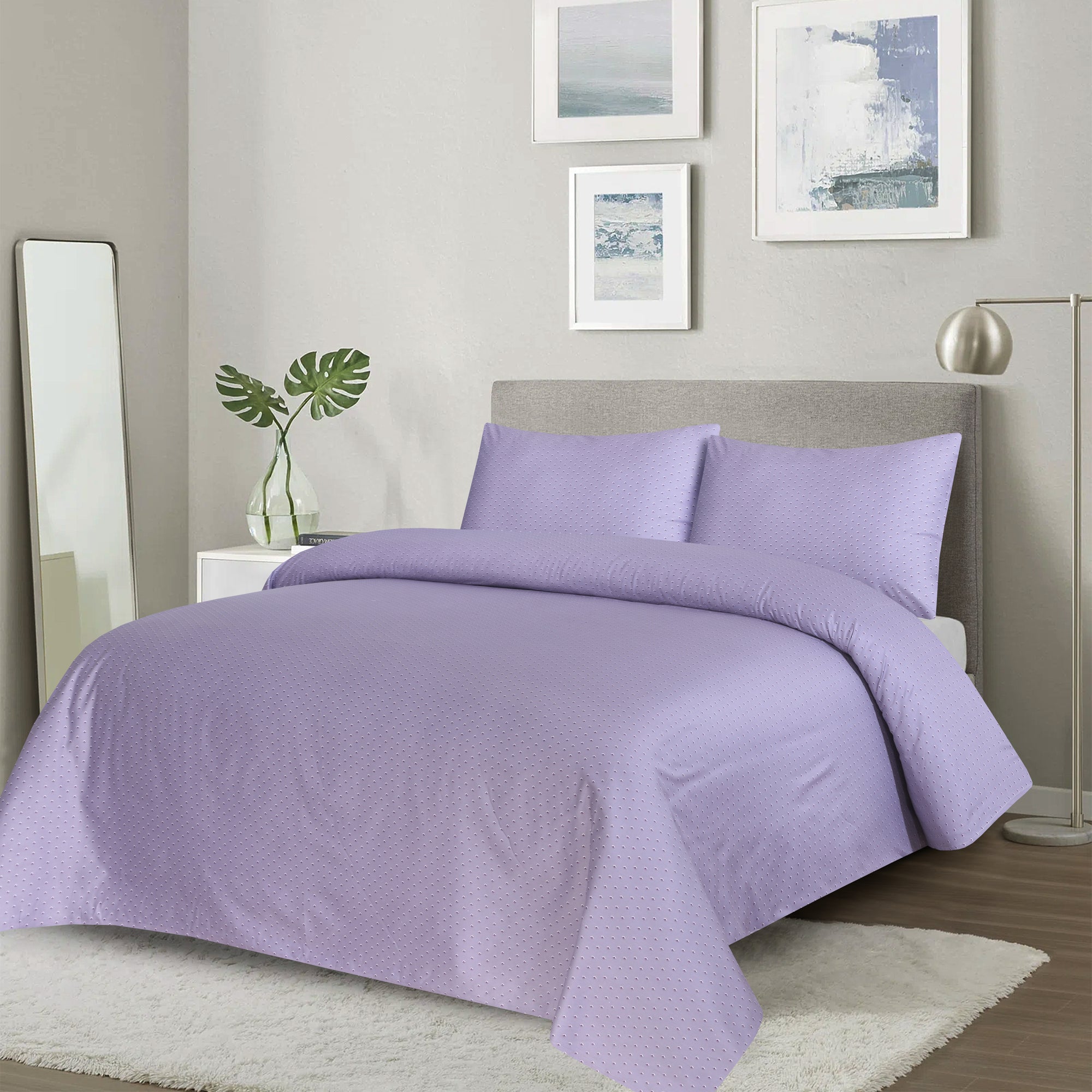 Grace D947 - Reactive cotton Satin Quality king size Bedsheet with 2 pillow covers.