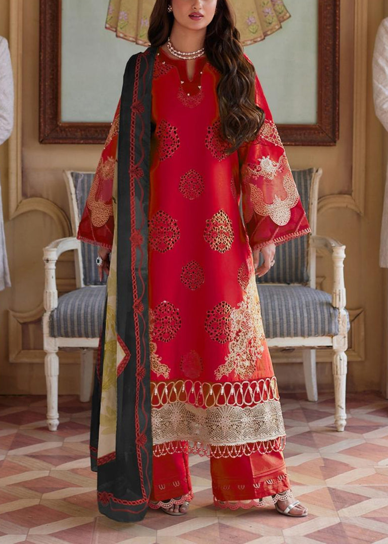 Grace S970-Embroidered 3PC CHIKANKARI Lawn Dress With Printed Munar Dupatta.