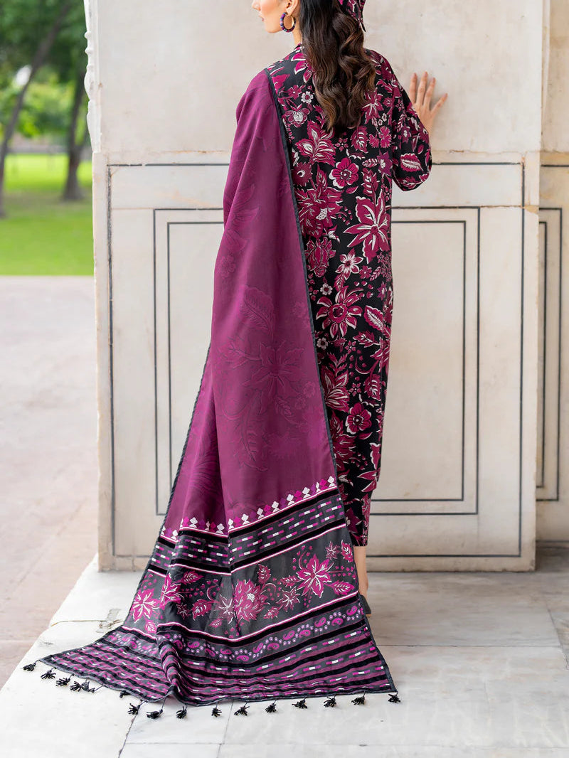 Grace W581-Printed 3pc karandi Dress With Printed karandi Shawl.