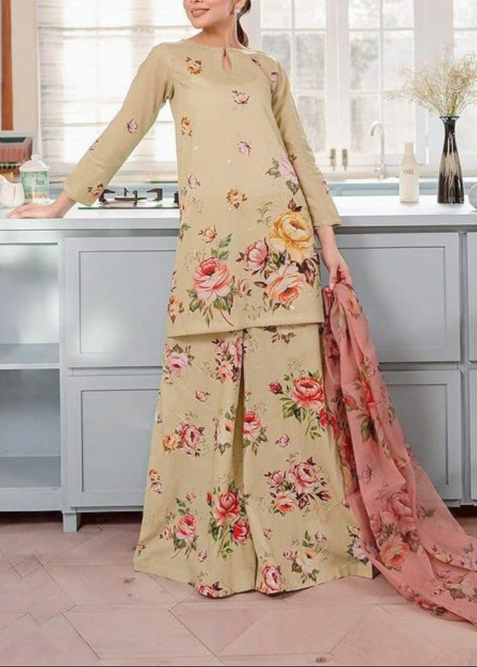 Grace S880-Digital Printed 3pc swiss Lawn Dress with Digital Printed Munar Dupatta.