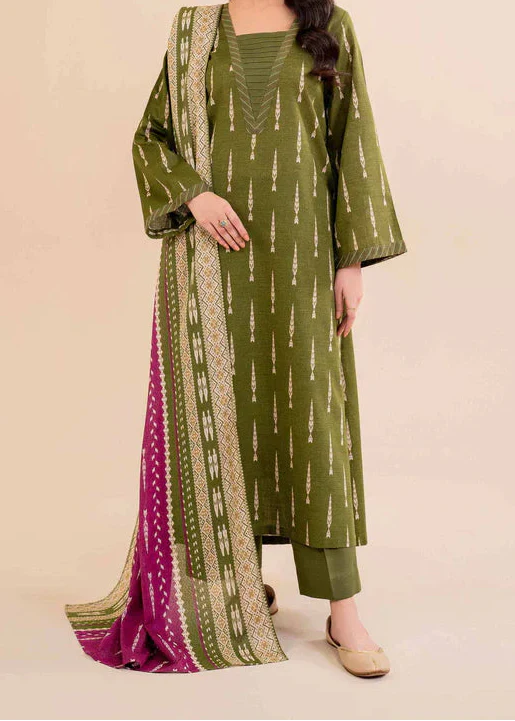 Grace Z-(W815 ) - Stitched Digital Printed 3pc Karandi Dress With Digital Printed Karandi Shawl.