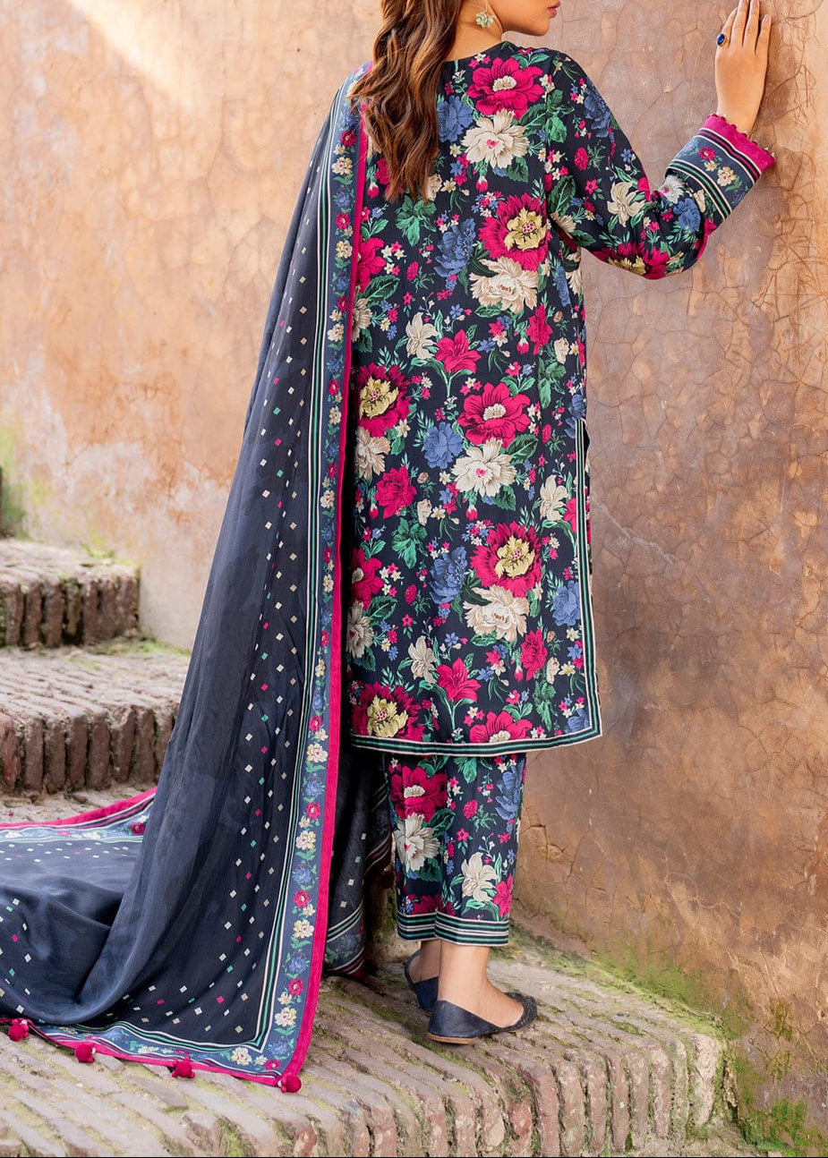 Grace W594-Printed 3pc karandi Dress With Printed karandi Shawl.