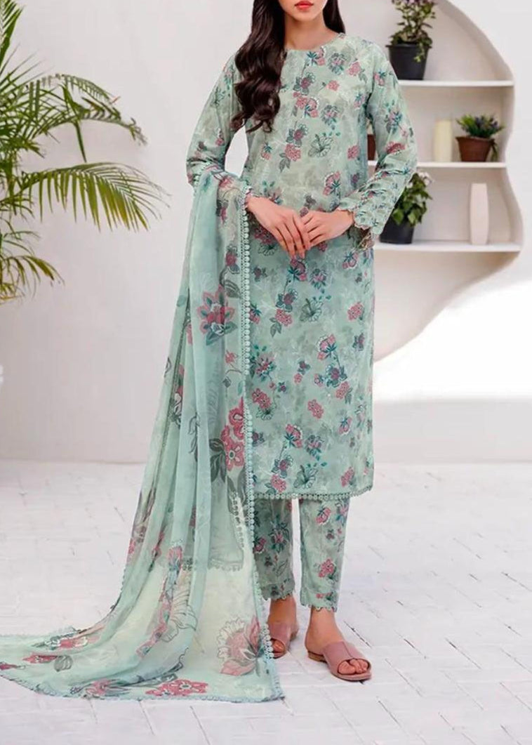 Grace S981-Digital Printed 3pc Lawn Dress with Digital Printed Lawn Dupatta.