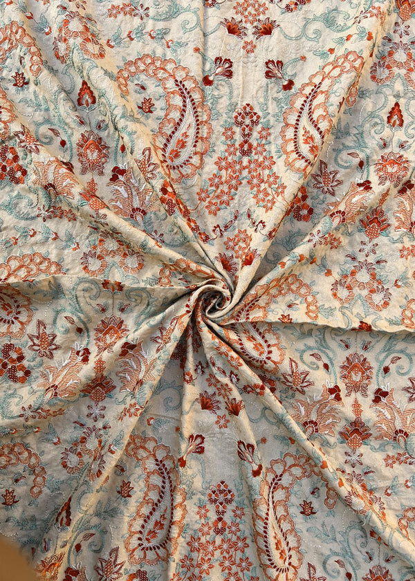 Kashmiri Range - Embroidered Karandi Beige Shawl