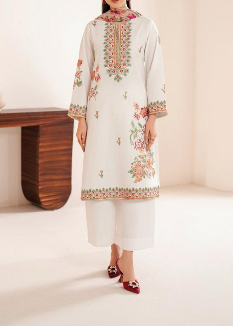 Grace S910-Embroidered 3PC Lawn Dress With Printed Munar Dupatta.