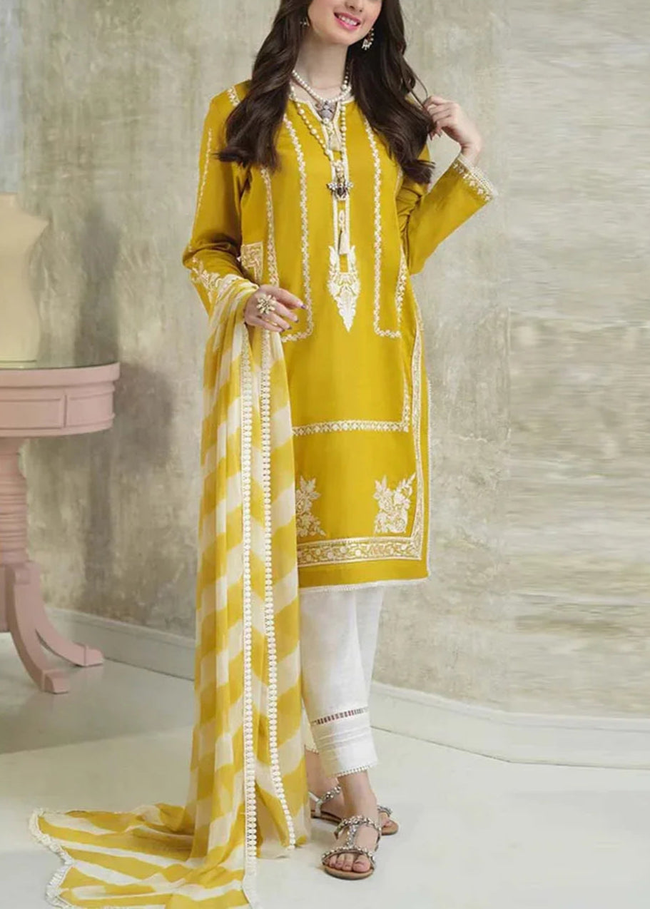 Grace S986-Embroidered 3PC Lawn Dress With Printed Munar Dupatta.