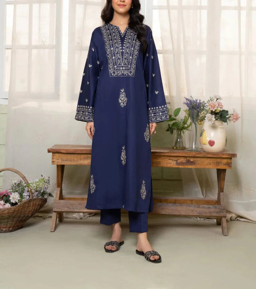 Grace W480- Embroidered 2Pc marina Dress.