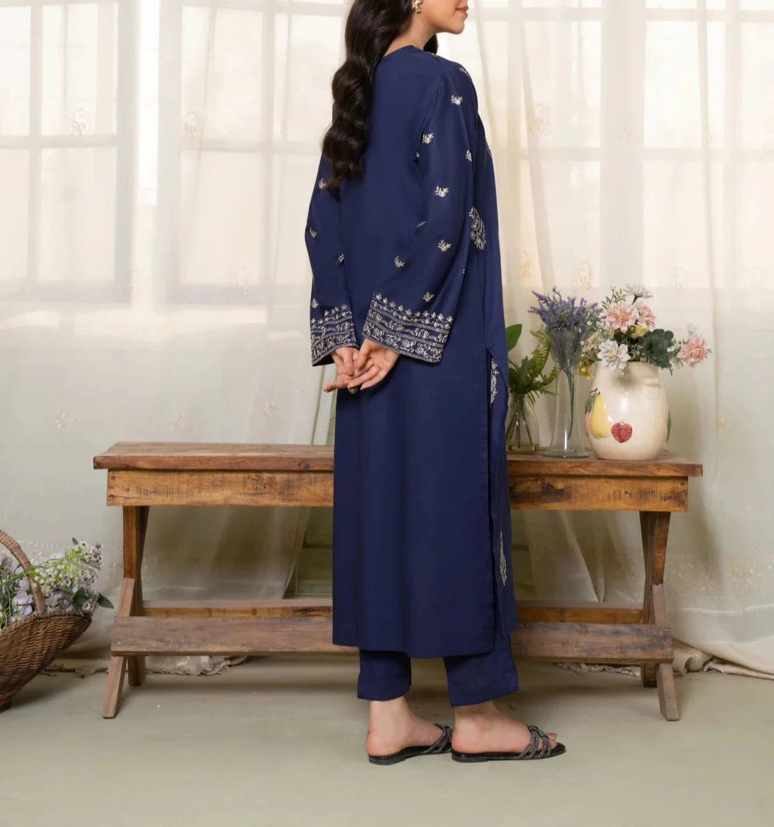 Grace W480- Embroidered 2Pc marina Dress.