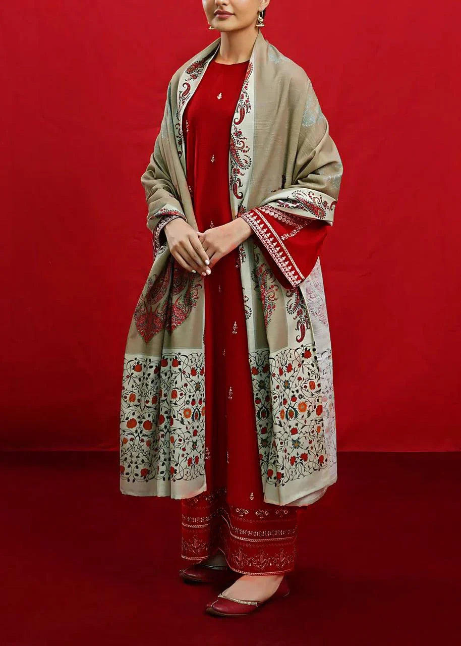 Grace S908-Embroidered 3PC Lawn Dress With Printed Munar Dupatta.