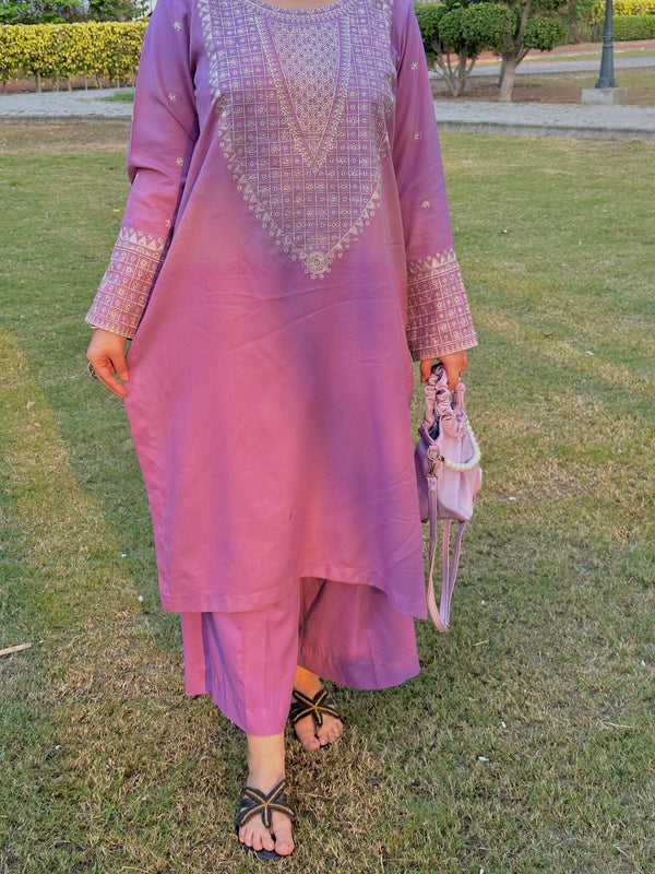 Grace Z-(W798) - Stitched Embroidered 2pc Marina Dress