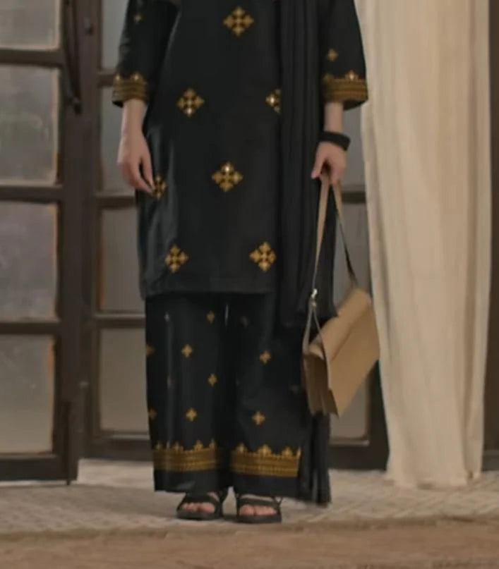 Grace W487-Embroidered 2pc khaddar dress.