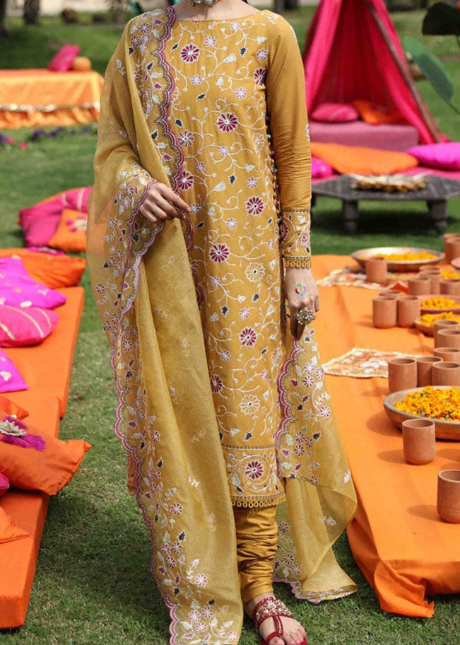 Grace S858-Embroidered 3PC Lawn Dress with Embroidered Munar Dupatta.