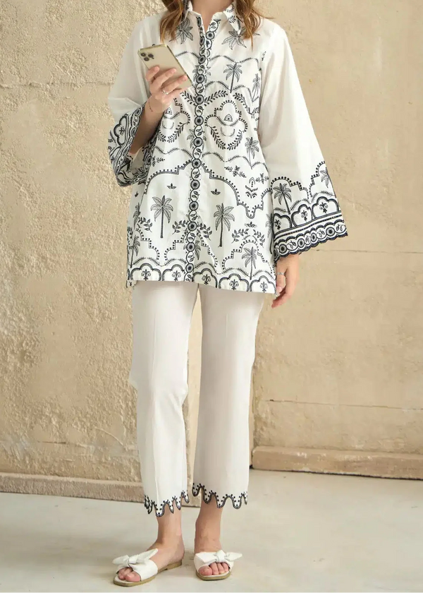 Grace Z-(W918) - Stitched Embroidered 2pc Marina Dress.