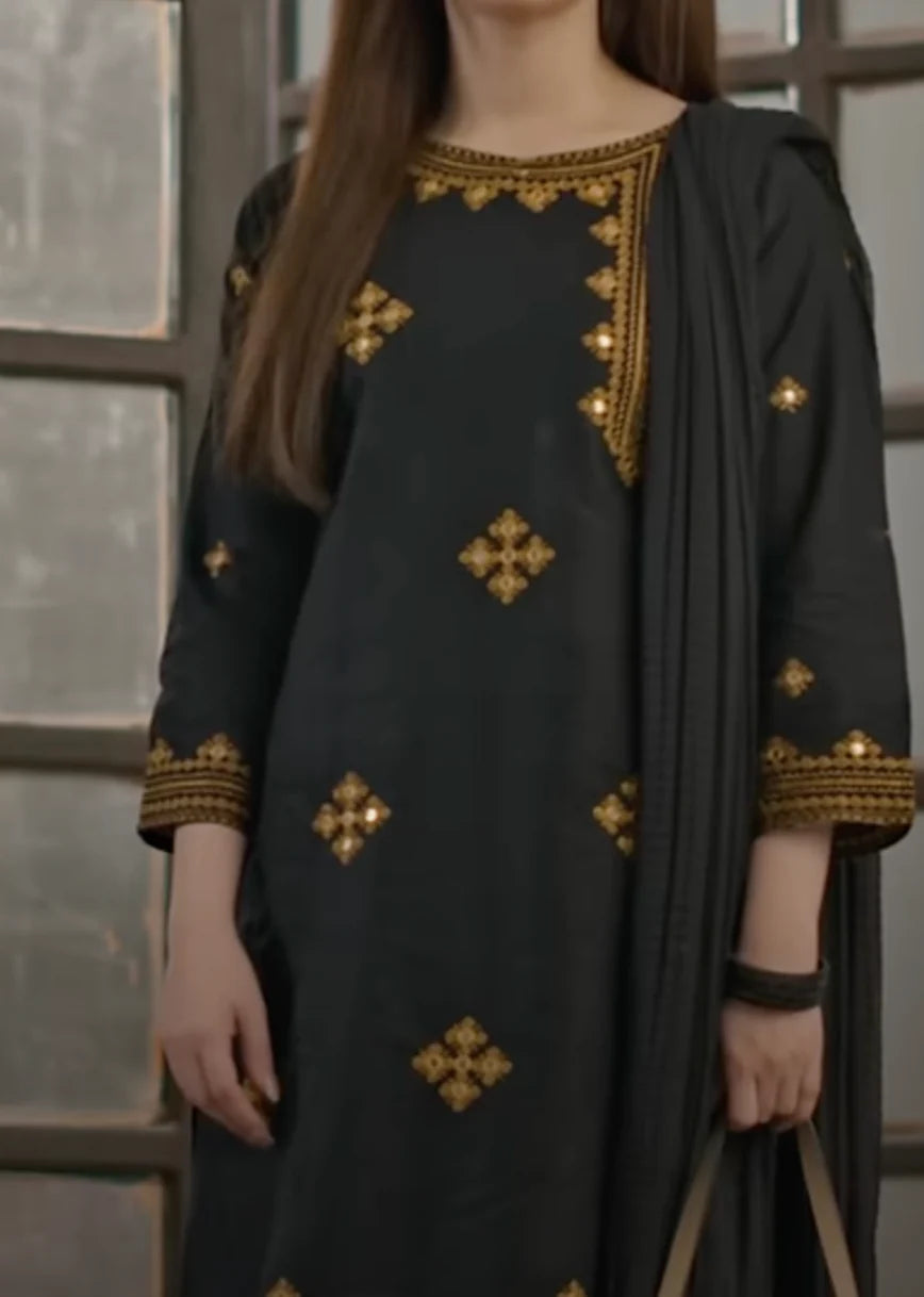 Grace W487-Embroidered 2pc khaddar dress.