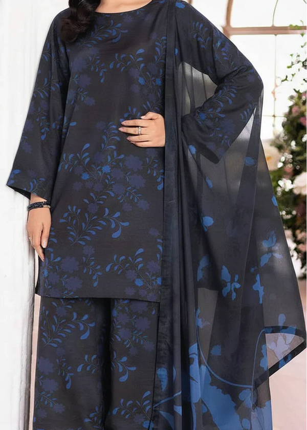 Grace Z-(W909) - Stitched Digital Printed 3pc Karandi Dress With Digital Printed Karandi Shawl.