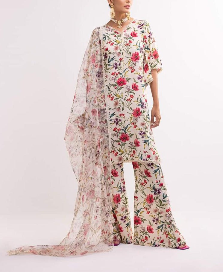 Grace S491-Printed 3pc lawn dress with Printed organza dupatta.