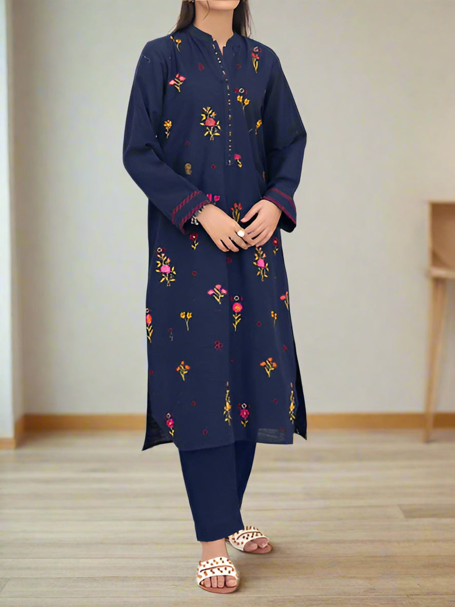 Grace W458-Embroidered 2pc khaddar dress