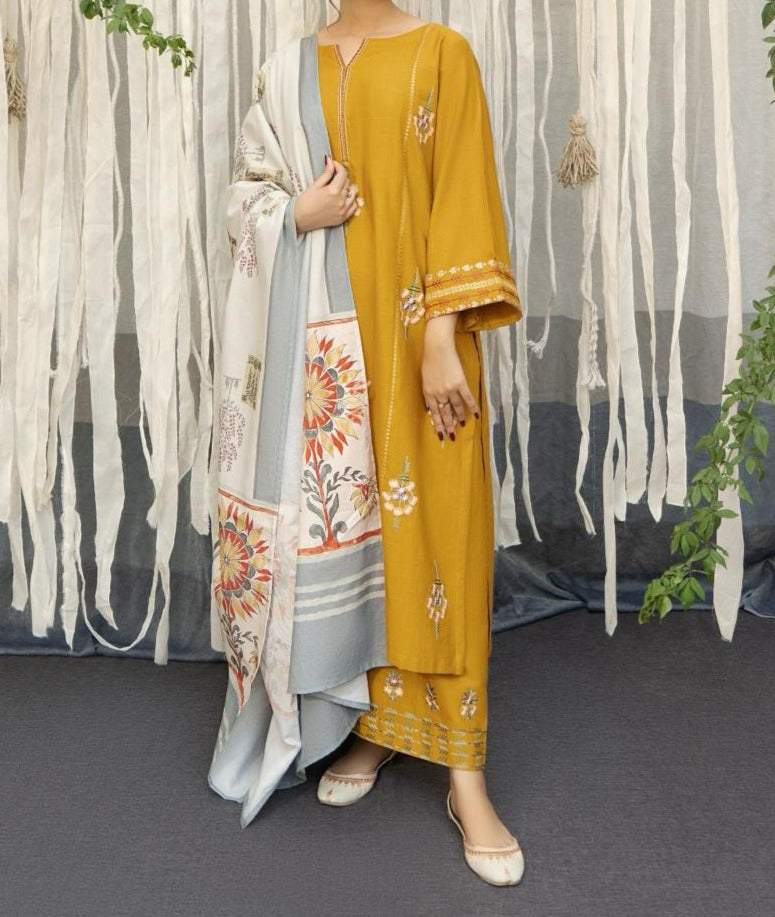 Grace S567-Embroidered 3pc Lawn dress with Printed Silk dupatta.