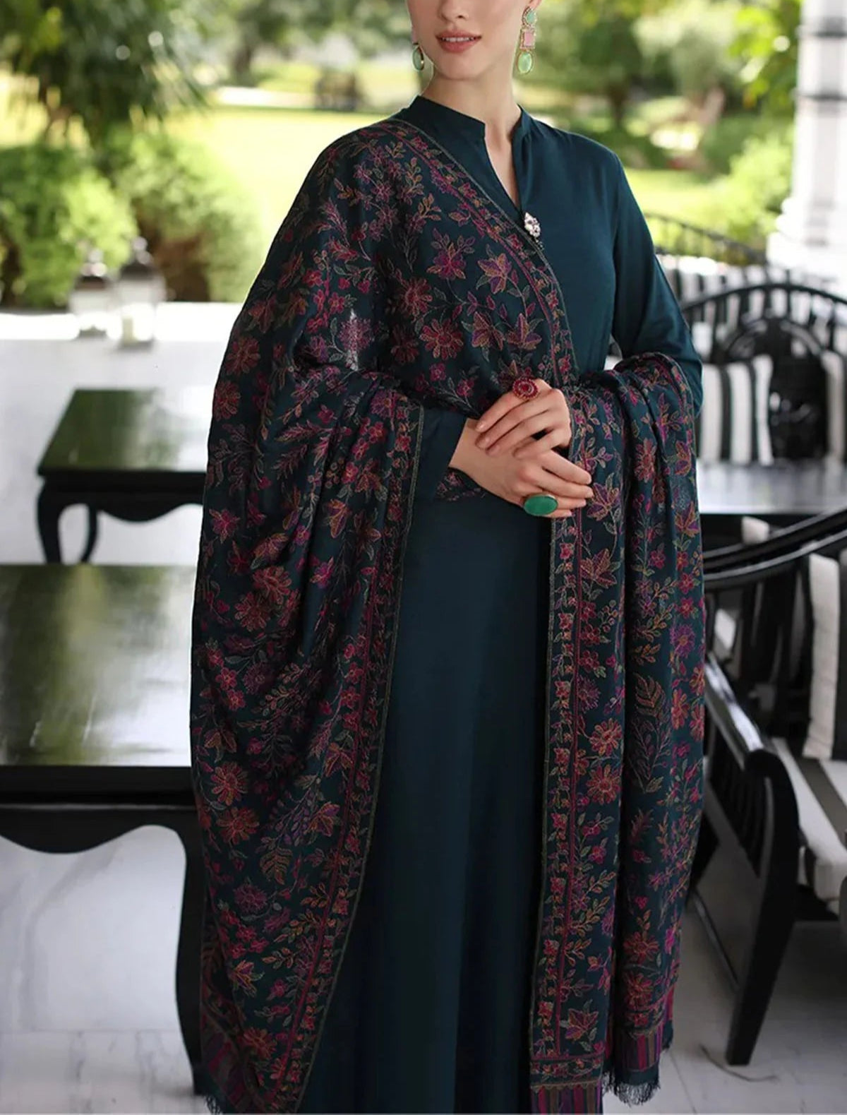 Grace W600- Embroidered 3pc Marina Dress With Embroidered Marina Shawl.