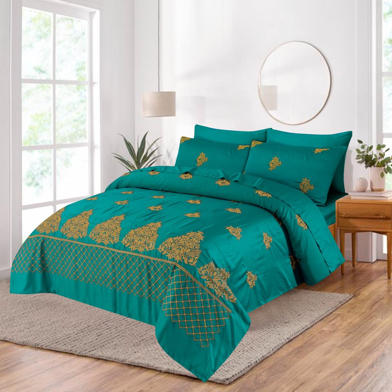 k005-Embroidered Duvet Cover Set (Luxury Sateen).