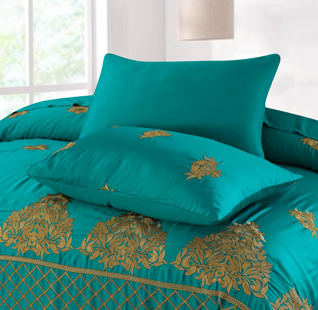 k005-Embroidered Duvet Cover Set (Luxury Sateen).