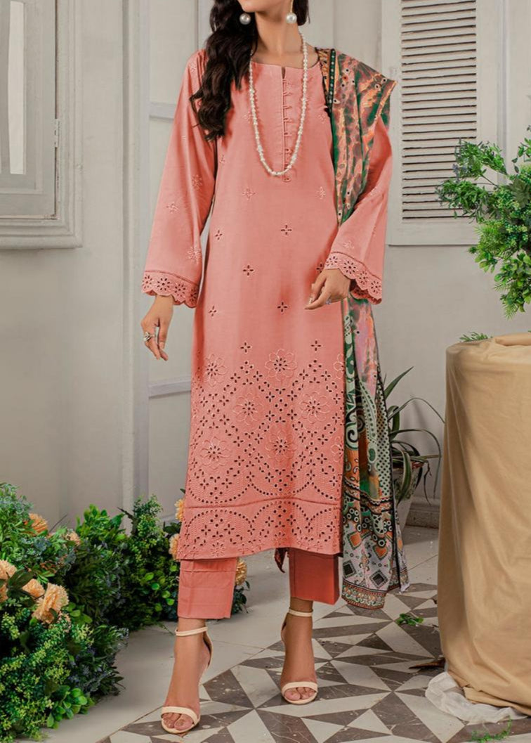 Grace S914-Embroidered 3PC CHIKANKARI Lawn Dress With Printed Munar Dupatta.