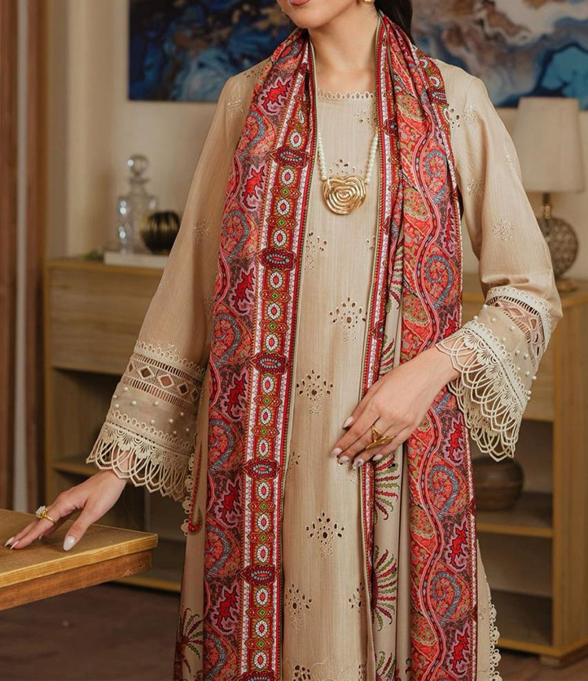 Grace S904-Embroidered 3PC CHIKANKARI Lawn Dress With Printed Munar Dupatta.