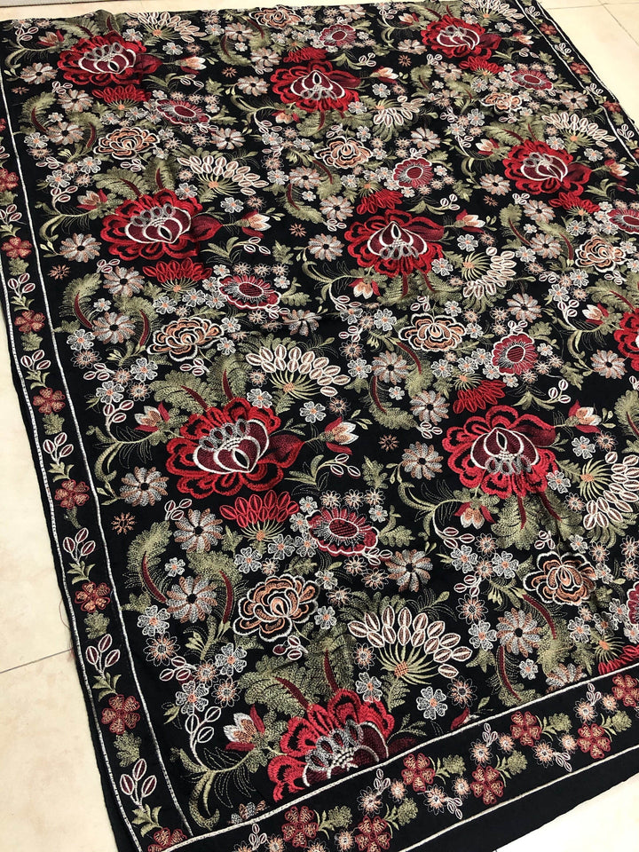 SARINNAH PREMIUM D71-FORMAL HEAVY EMBROIDED KARANDI LAWN SHAWL. - gracestore.pk