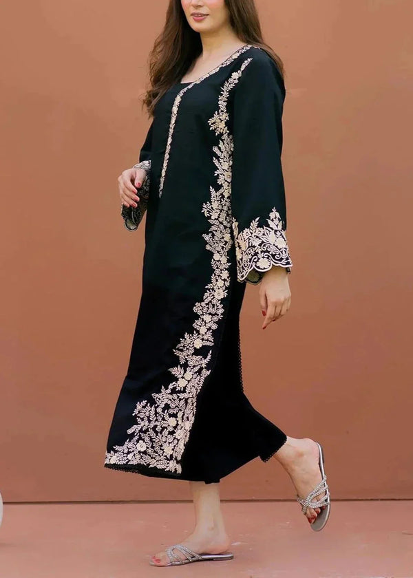 Grace Z-(W489)- Stitched Embroidered 2Pc Marina Dress.