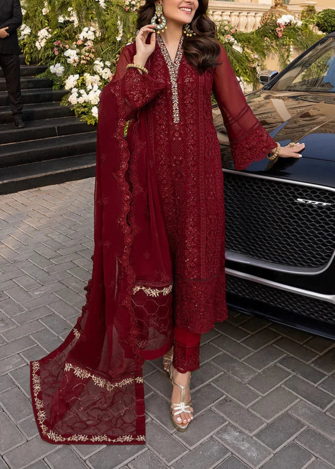 Grace S813-Embroidered 3PC Lawn with Embroidered Chiffon Dupatta.