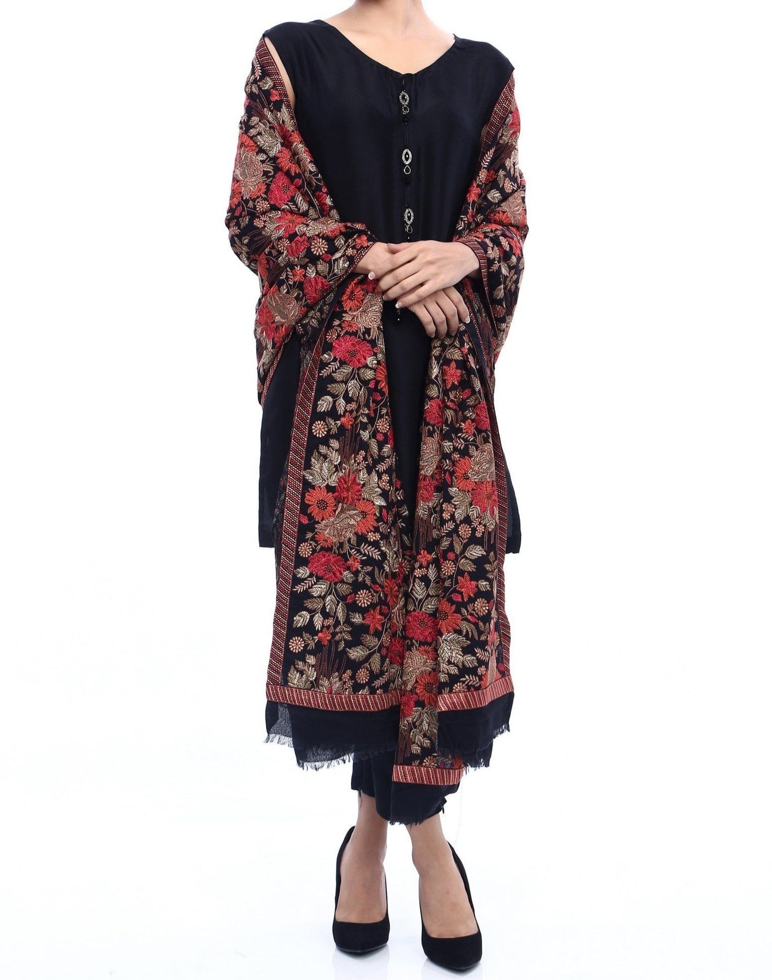 Grace 11 - Formal Heavy Embroidered Karandi Lawn shawl - gracestore.pk