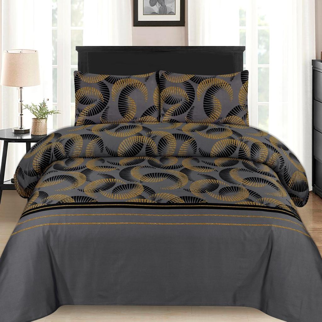 Grace D752- Cotton Satin Bed Sheet Set (Premium)