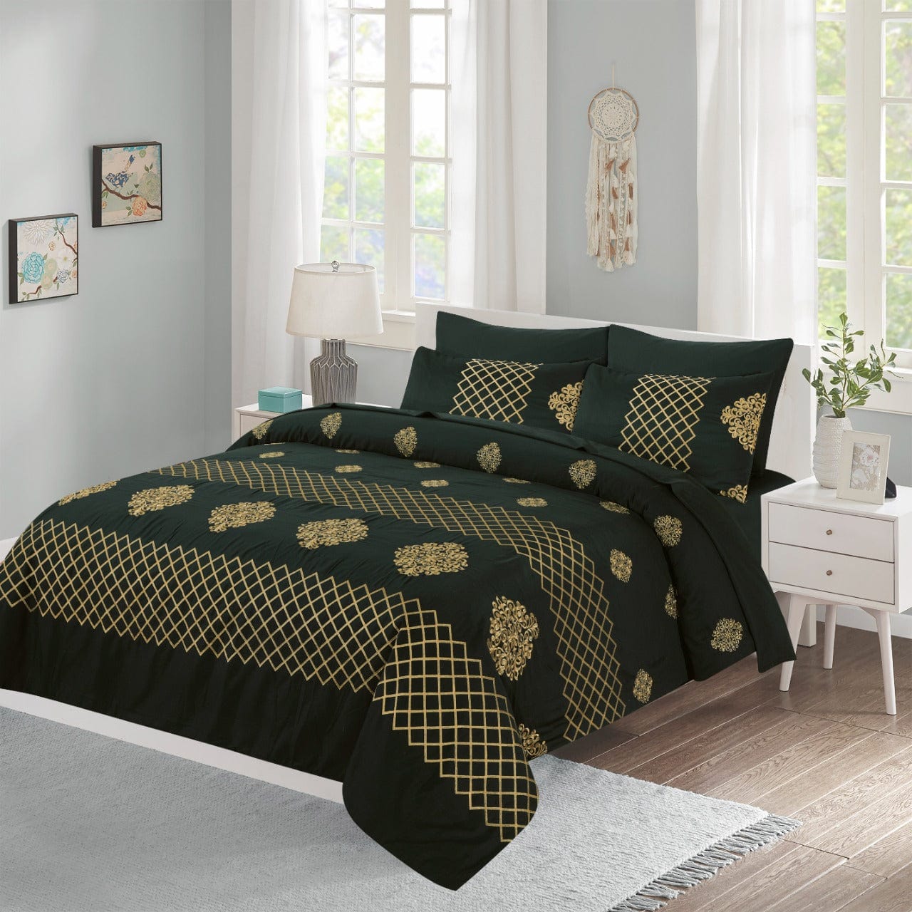 k0016 - Embroidered  Duvet Cover Set (Luxury Sateen).