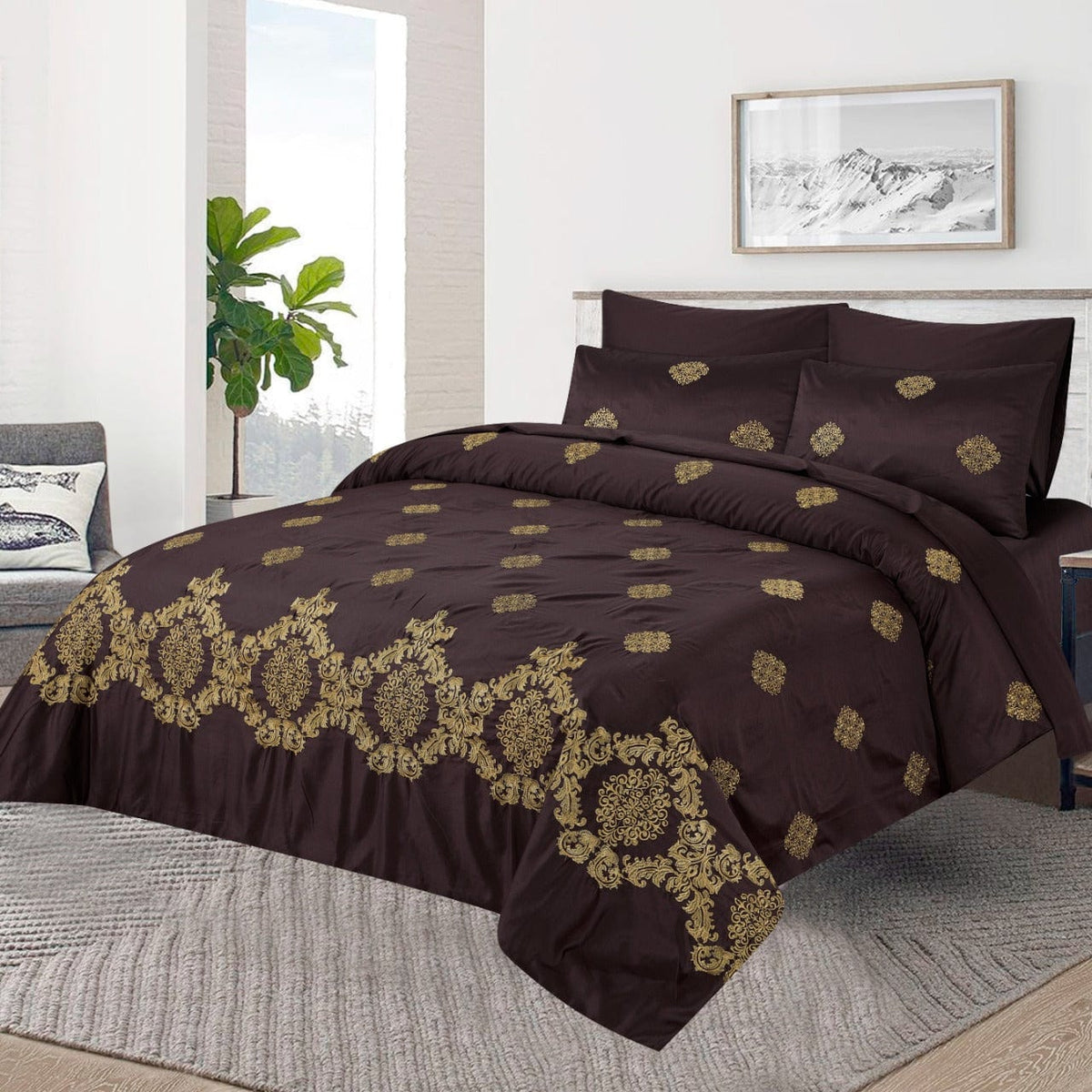 k0012- Embroidered Duvet Cover Set (Luxury Sateen).