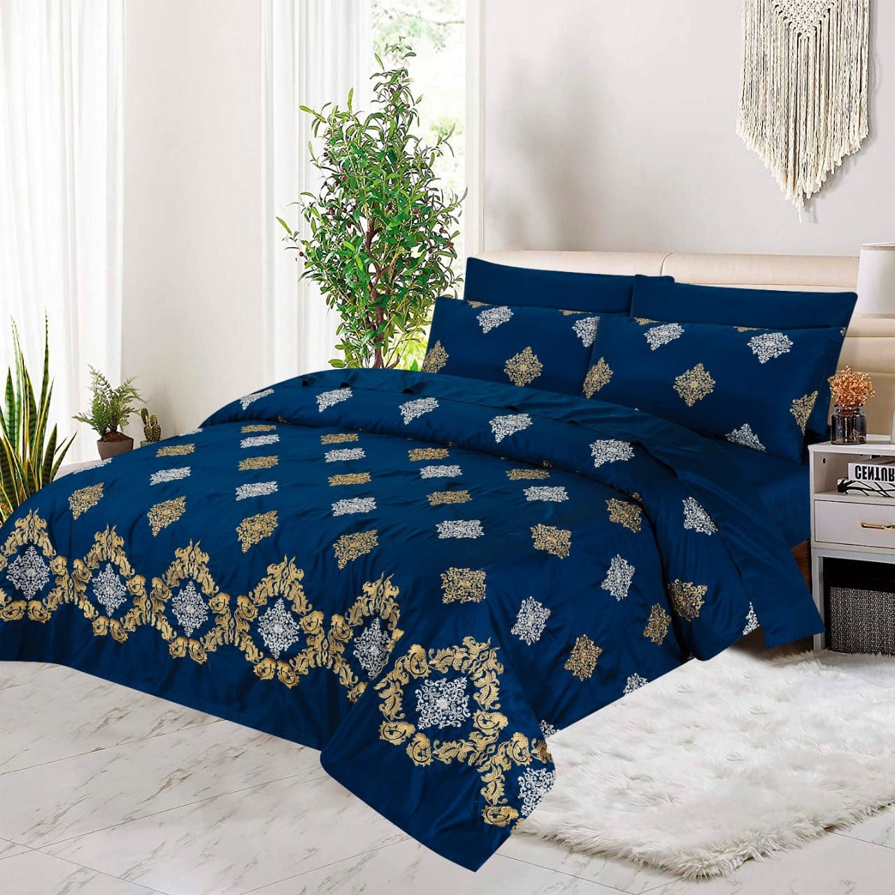 K0015- Embroidered Duvet Cover Set (Luxury Sateen).